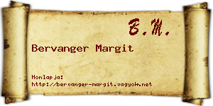 Bervanger Margit névjegykártya