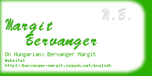 margit bervanger business card